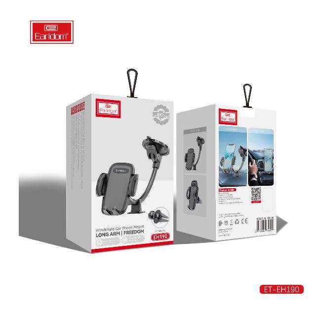 Dual Use Suction Cup With Air Outlet Cellphone Holder- Black