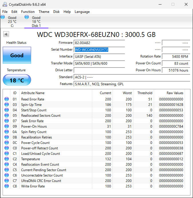 WD Red 3TB NAS Internal Hard Drive 5400 RPM Class, SATA 6 Gb/s, CMR, 64 MB Cache, 3.5 WD30EFRX --...