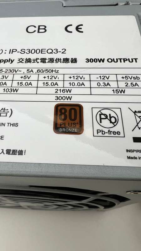 300W 24 Pin 80 Plus Bronze Rated Power Supplies Super Clean Units. No Rust Or Corrosion