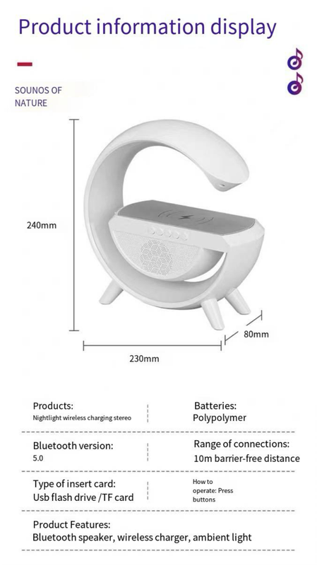 LED Wireless Charging Speaker