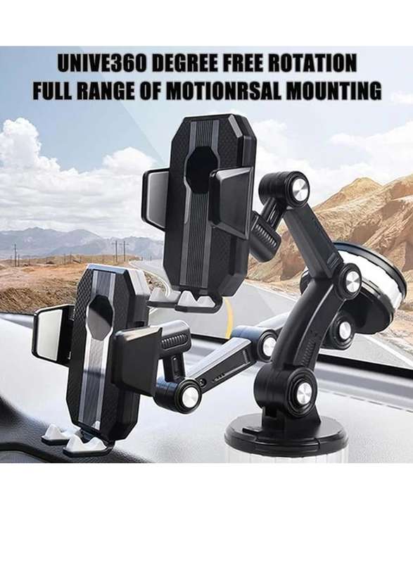 Plastic 360 Degree Car Mobile Holder Black