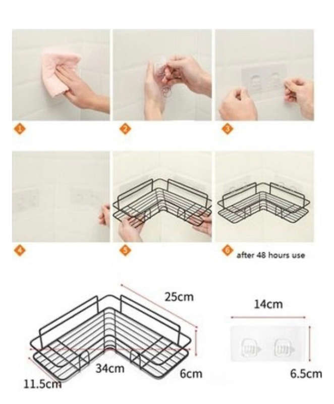 Masisonware Black Stainless Steel Corner Shower Caddy (Pack of 2)