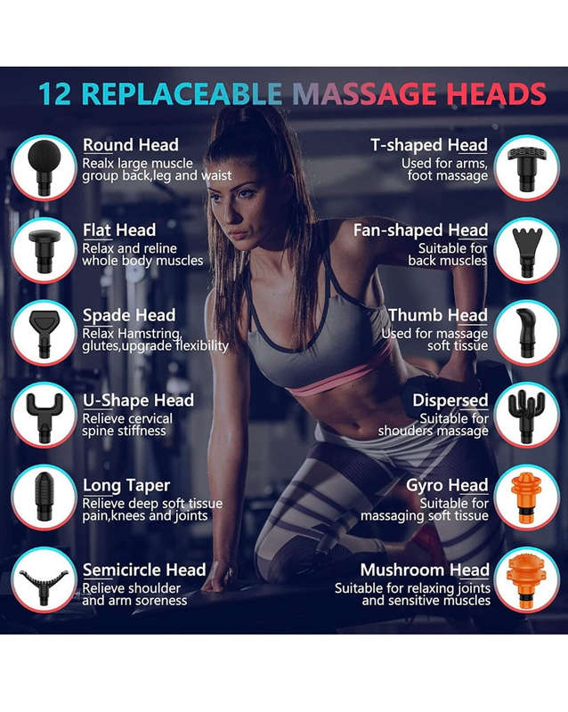Athleum Y12 Percussion Massage Gun With 19 Attachments