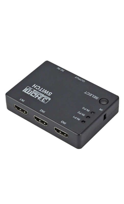 Full HD 1080P 3D HDMI 3x1 Switch with IR Remote Control