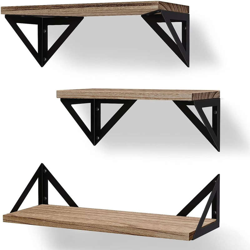 Maisonware Wall Mounted Shelves- Set of 3 - Wood