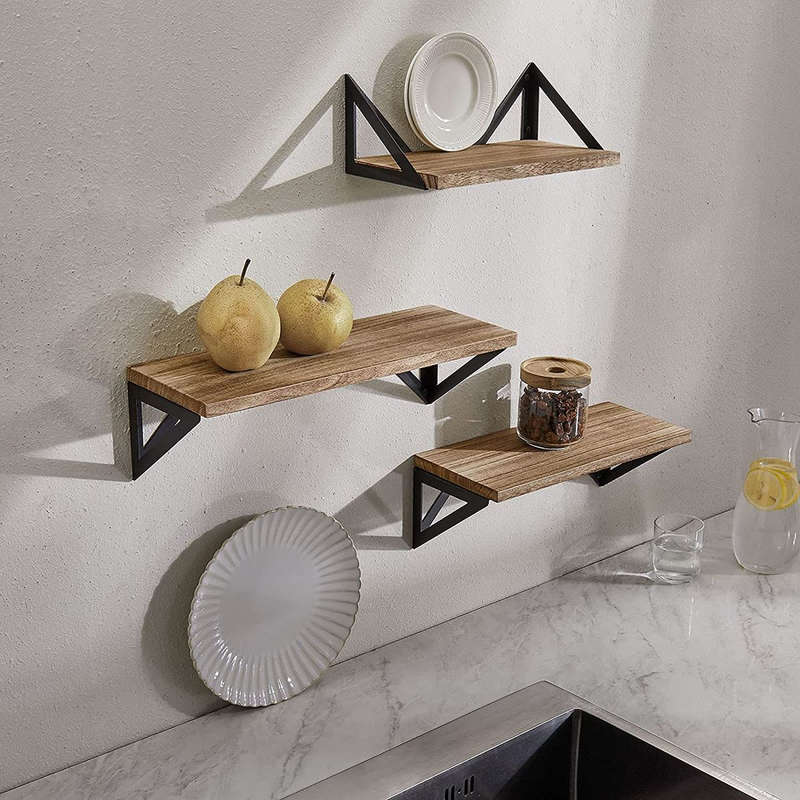 Maisonware Wall Mounted Shelves- Set of 3 - Wood