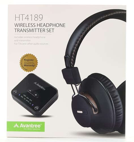 Avantree HT4189 40Hrs Wireless Headphones Set - New Item Open Box