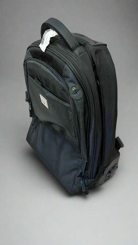 Black Rolling Backpack with Telescopic Handle Waterproof Trolley (shop display)