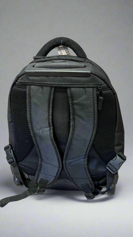 Black Rolling Backpack with Telescopic Handle Waterproof Trolley (shop display)