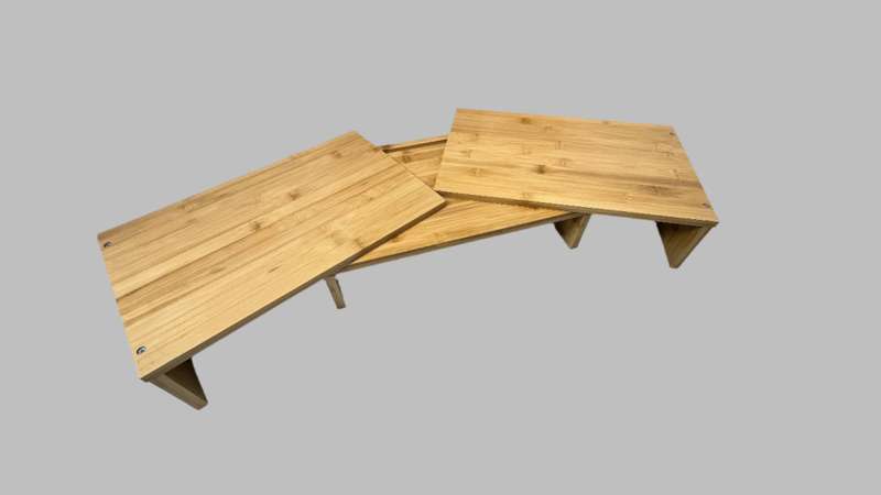 Bamboo Sliding/Adjustable Monitor Riser and Desk Organizer