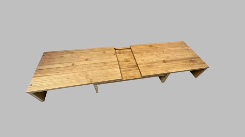 Bamboo Sliding/Adjustable Monitor Riser and Desk Organizer