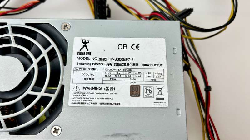 PC Power Supply IP-S300EF7-2 Mecer Universal 300W 80+ TFX2.1 Power Supply Unit IP-S300EF7-2