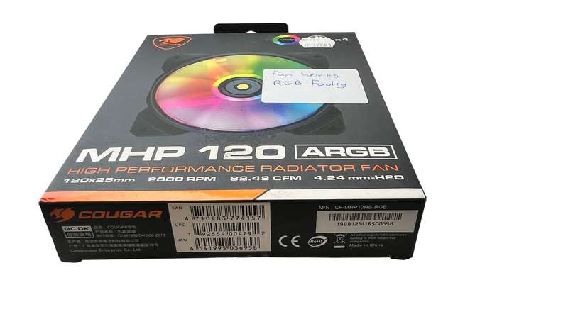 Cougar Gaming MHP 120 ARGB Case/Radiator Fan (ARGB FAULTY-NEW OPEN BOX)