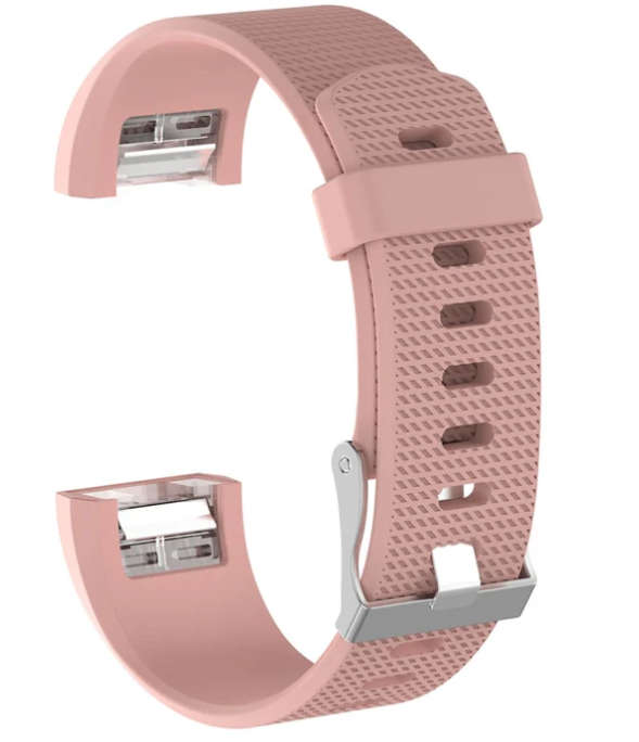 Fitbit Charge 2 Common Texture Silicone Watch Band with Buckle Size S Pink