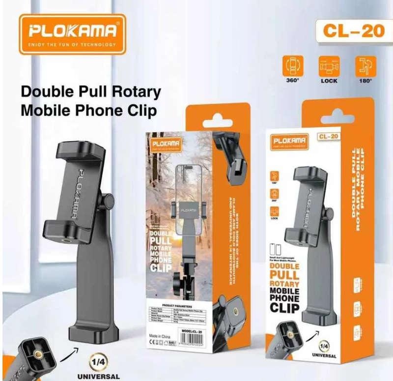 Premium 360° Tripod Mount | Universal 1/4" Screw | Portrait & Landscape | Flexible Grip for Mobi...