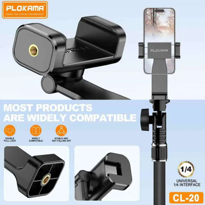 Premium 360° Tripod Mount | Universal 1/4" Screw | Portrait & Landscape | Flexible Grip for Mobi...