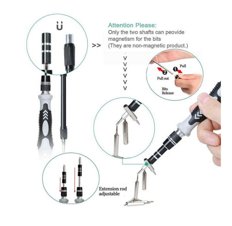 115 Piece Precision Screwdriver & Bits Tool Set