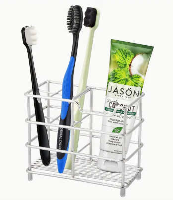 Stainless Steel Bathroom Toothbrush Holder, Toothpaste Holder Stand, Bathroom Accessories Organizer