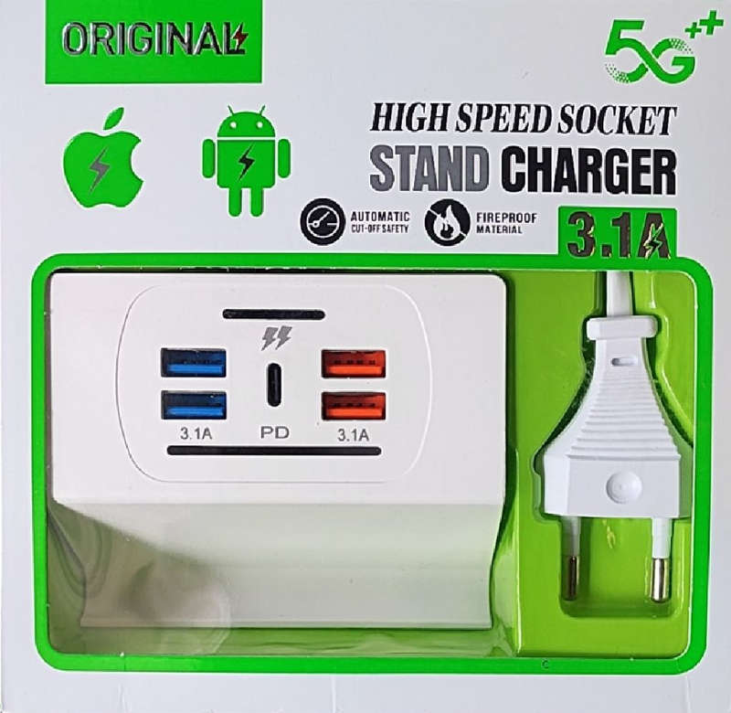 5Port 3.1Amp USB 3.0 + PD Power Socket Hub