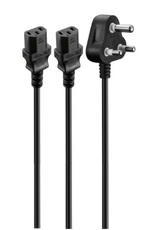 3Pin SA to double IEC/Kettle Cord