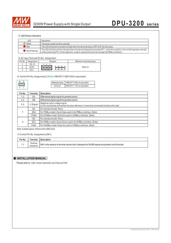 MEAN WELL DPU-3200-48 AC DC Switching PowerSupply 3200w