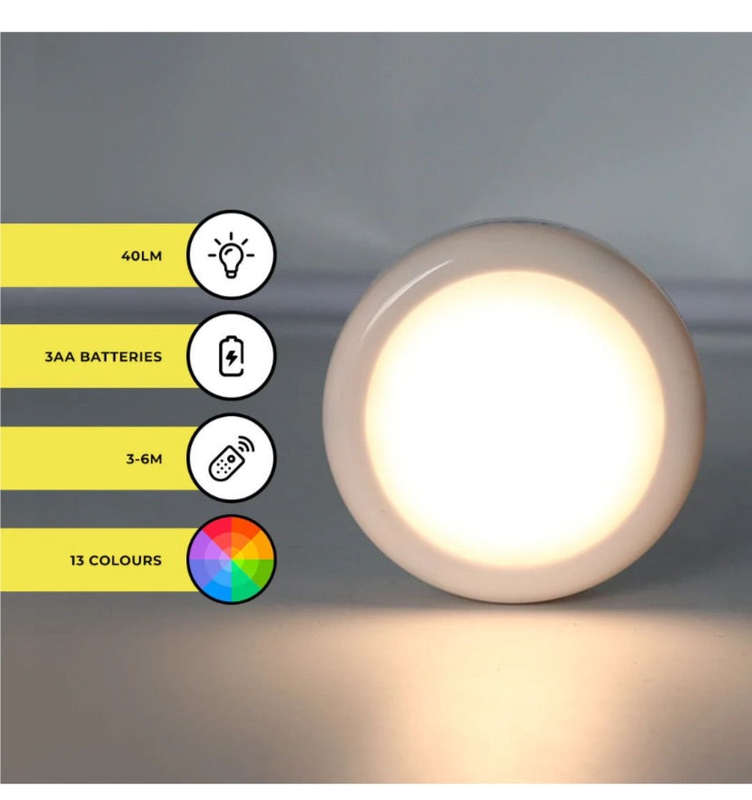 Lumina Multi-Colour Battery Operated Night Lights - 3 Pack
