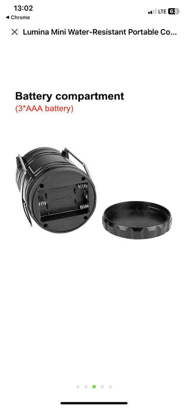 Lumina Mini Water-Resistant Portable Collapsible LED Lantern Torch