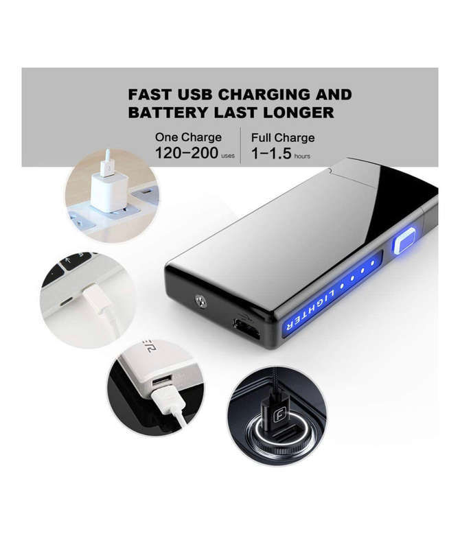 Maisonware Double Arc Plasma Electric Flameless USB Windproof Lighter