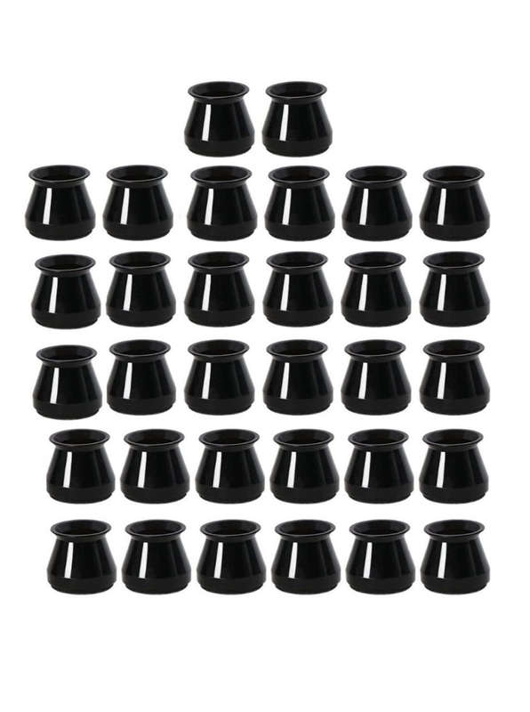 Maisonware Black Silicone Chair Tip Floor Protectors  32 Pieces
