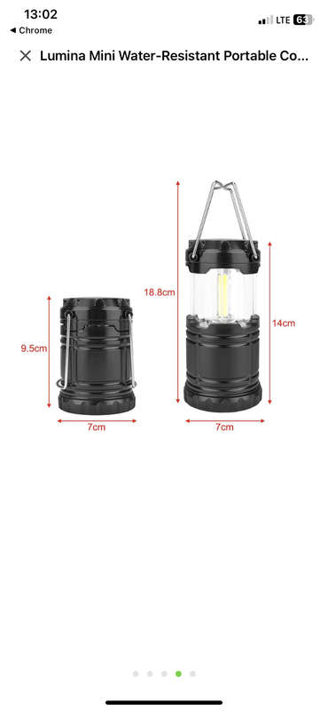 Lumina Mini Water-Resistant Portable Collapsible LED Lantern Torch