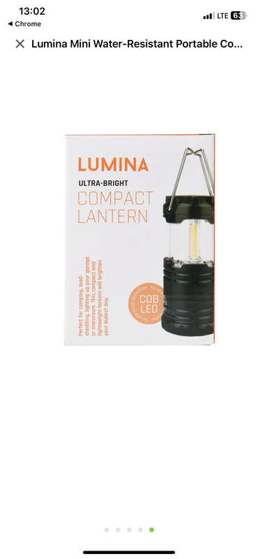 Lumina Mini Water-Resistant Portable Collapsible LED Lantern Torch