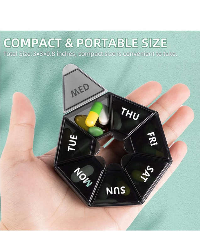 Maisonware 7 Sided Medication Weekly Planner and Organiser  Set of 2