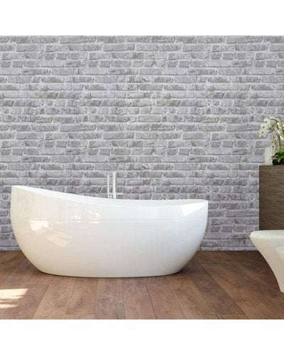 Maisonware Stick On 3D PVC Wallpaper - 0.45mx10m (Grey Brick)