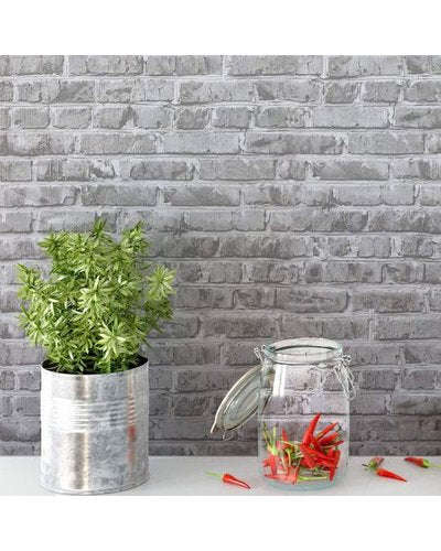 Maisonware Stick On 3D PVC Wallpaper - 0.45mx10m (Grey Brick)