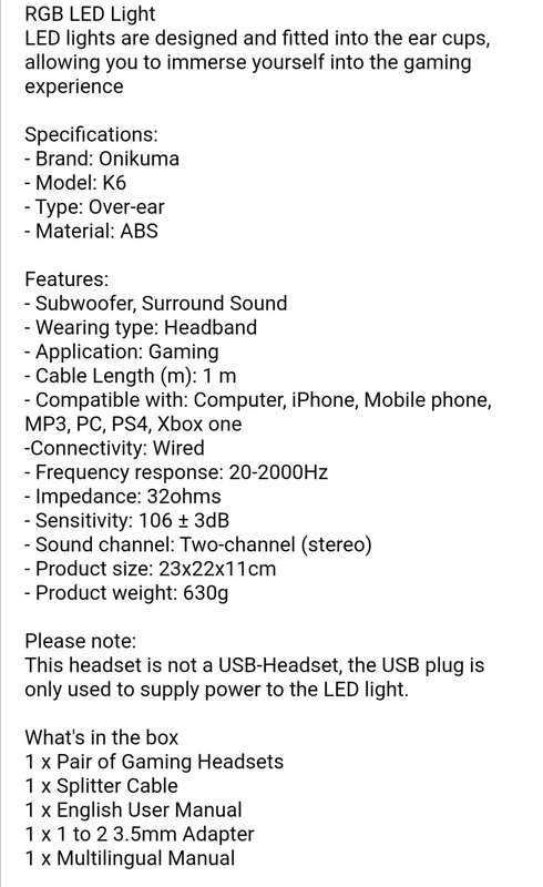 K6 Gaming Headphones With Mic