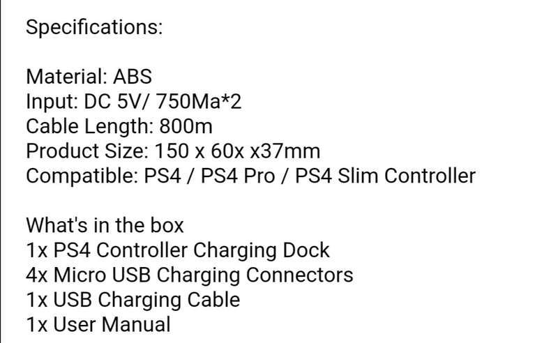 PS4 Dual Controller Wireless Charging Dock