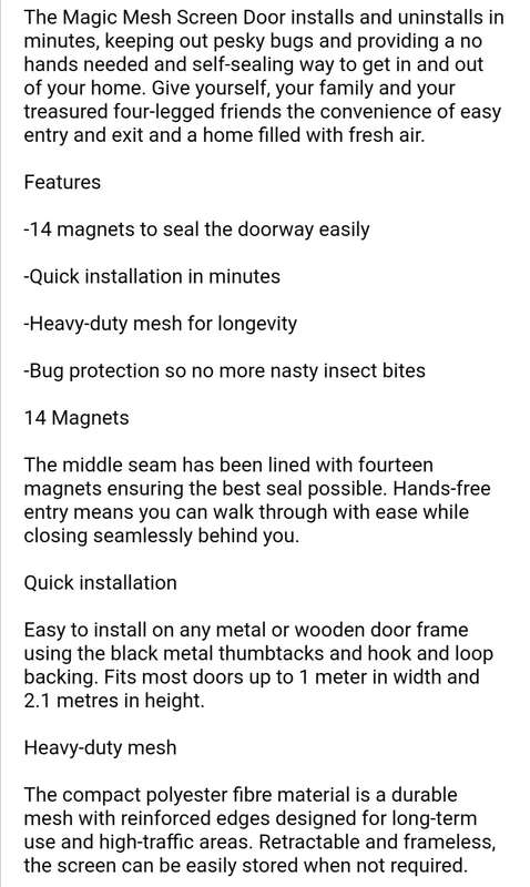 Magnetic Mesh Screen Door