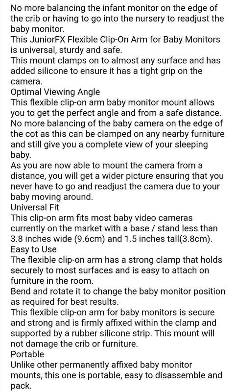 Flexible Clip On Arm For Baby Monitors