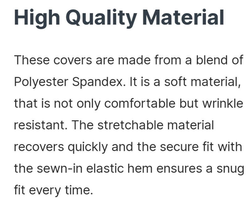 Fabric Chair Covers (Set Of 6) (Colour-GREY) Image for reference only