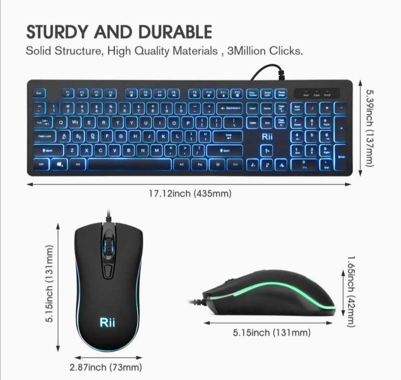 Colourful Backlit Keyboard With Mouse