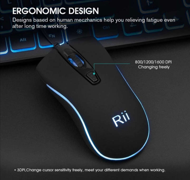 Colourful Backlit Keyboard With Mouse