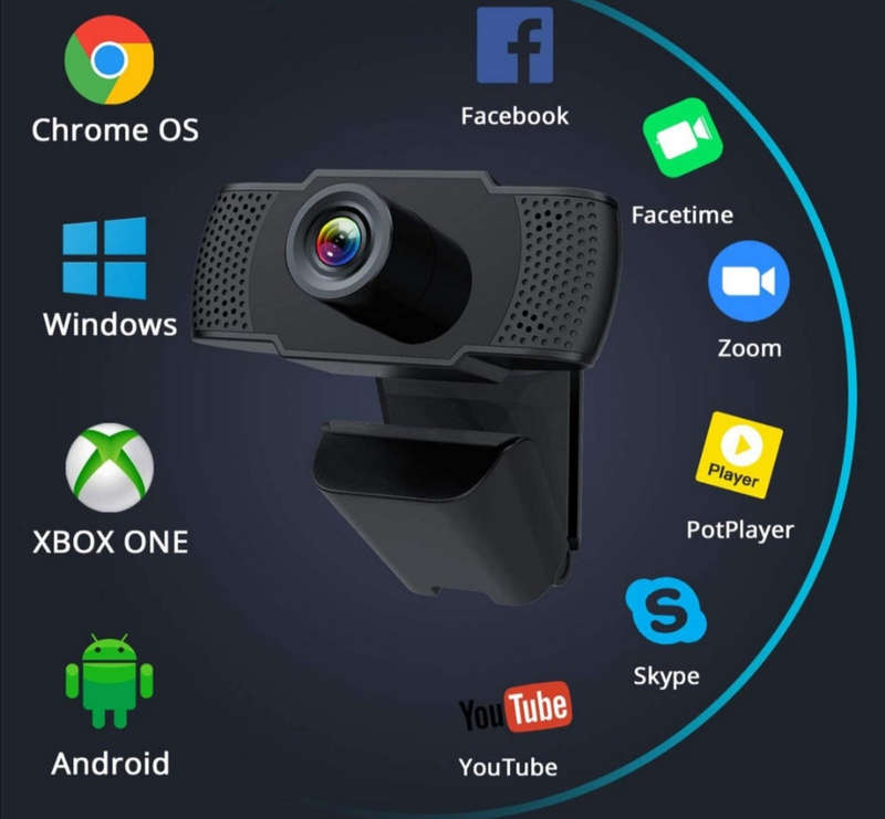 1080P Clip-On Webcam With Microphone