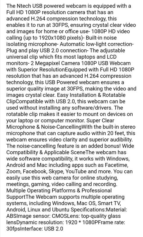 1080P Clip-On Webcam With Microphone