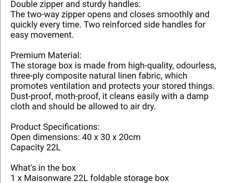 22L Foldable Stackable Multipurpose Storage Box