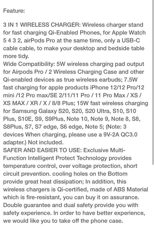 3in1 Wireless  Charging Foldable Stand