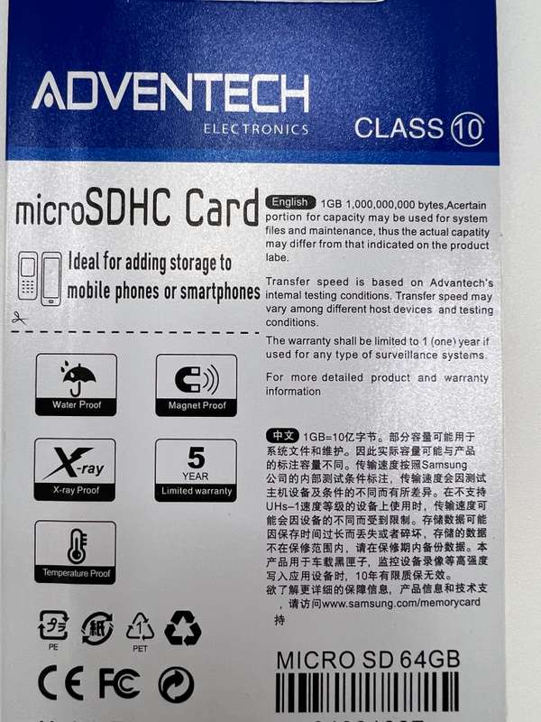 Micro SD Card 64GB with adapter