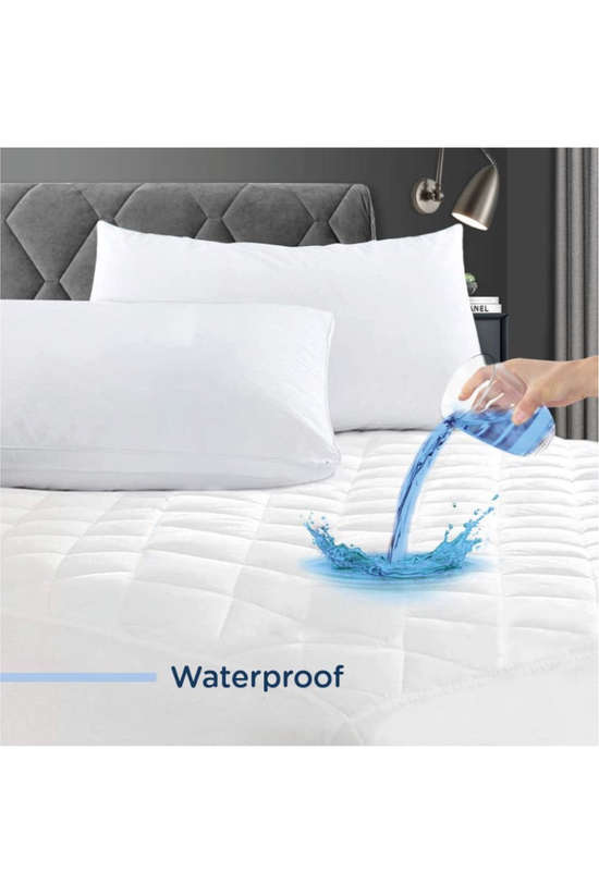 Somnia King Size Bed Quilted Fitted Mattress Protector - White