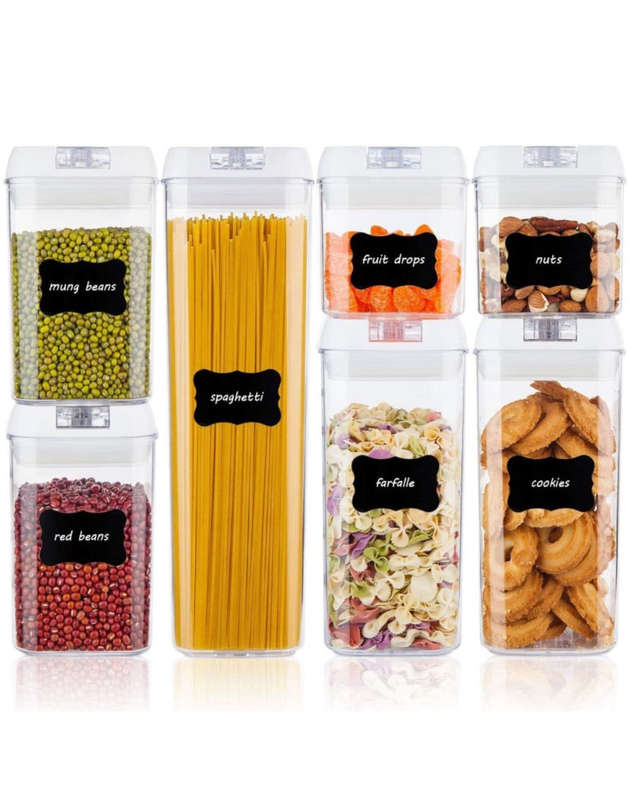 Maisonware 7 Airtight Pantry Food Storage Containers with Easy Lock Lids