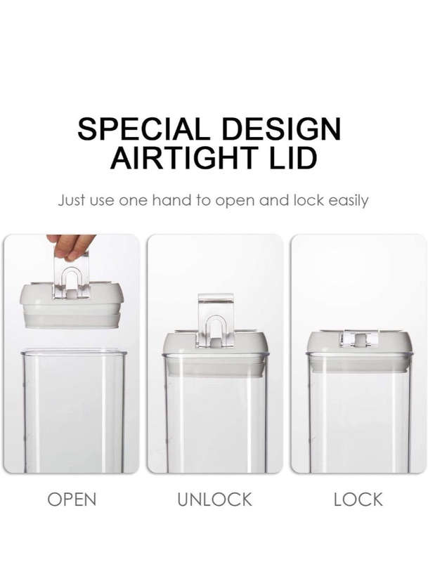Maisonware 7 Airtight Pantry Food Storage Containers with Easy Lock Lids