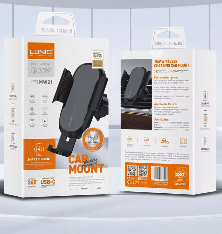 15w Wireless Charging Car Phone Holder